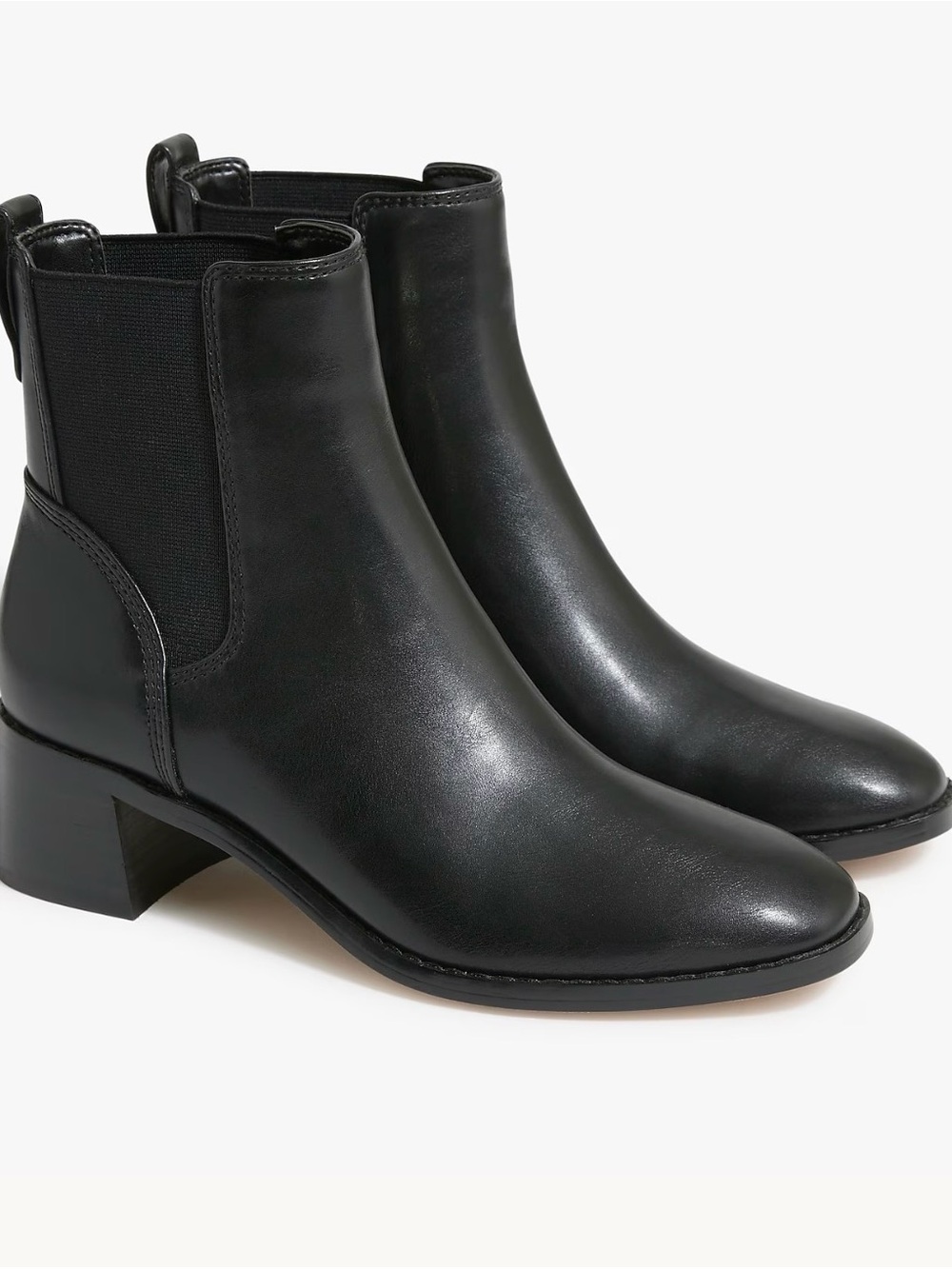 J Crew Chelsea black faux leather boots Size 7